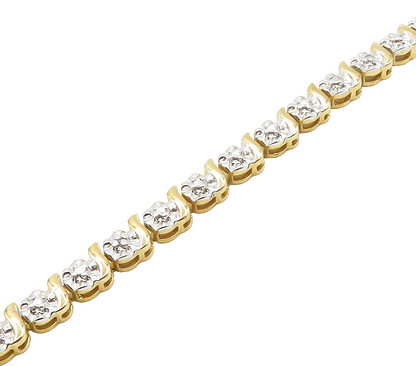 ROSS SIMON 925 Silver  Genuine Diamonds Gold Plated Chain Bracelet  BT6437