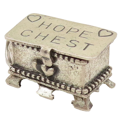BEAU 925 Sterling Silver Vintage Hope Chest Charm Pendant Opens PT21993