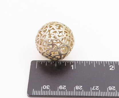 925 Sterling Silver Vintage Pendant Brutalist Cutout Sphere PT24364