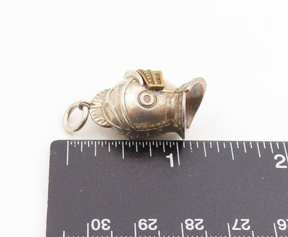 925 Sterling Silver Vintage Pendant Ancient Roman Gladiator Helmet Charm PT25276
