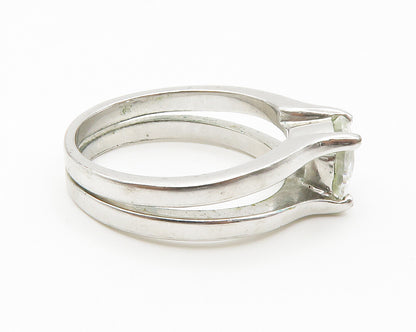 925 Sterling Silver  Sparkling Cubic Zirconia Split Band Ring Sz 10  RG14942