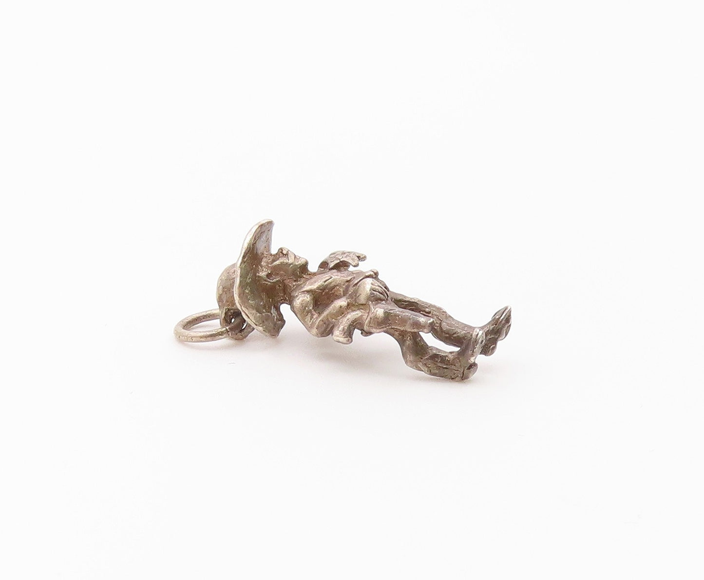 925 Sterling Silver  Vintage Petite Dark Tone Cowboy Person Pendant  PT18544