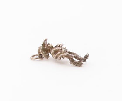 925 Sterling Silver  Vintage Petite Dark Tone Cowboy Person Pendant  PT18544