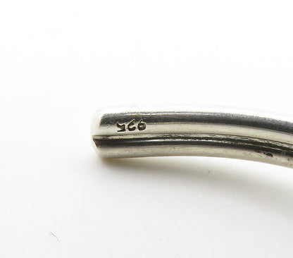 925 Sterling Silver  Vintage Shiny Smooth Open Loop Cuff Bracelet  BT6041