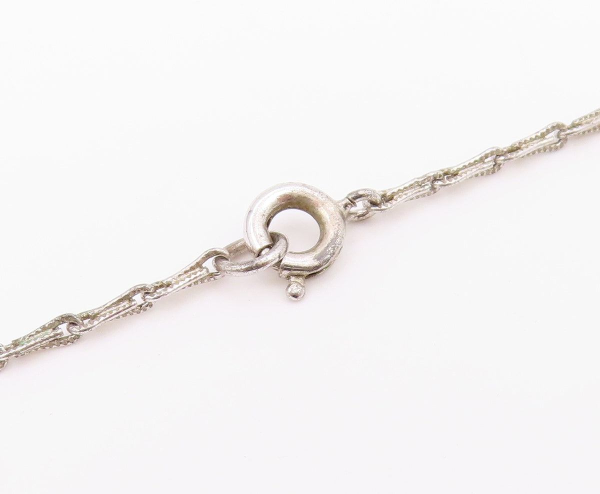 925 Silver  Vintage Dainty Cubic Zirconia Open Love Heart Necklace  NE3949