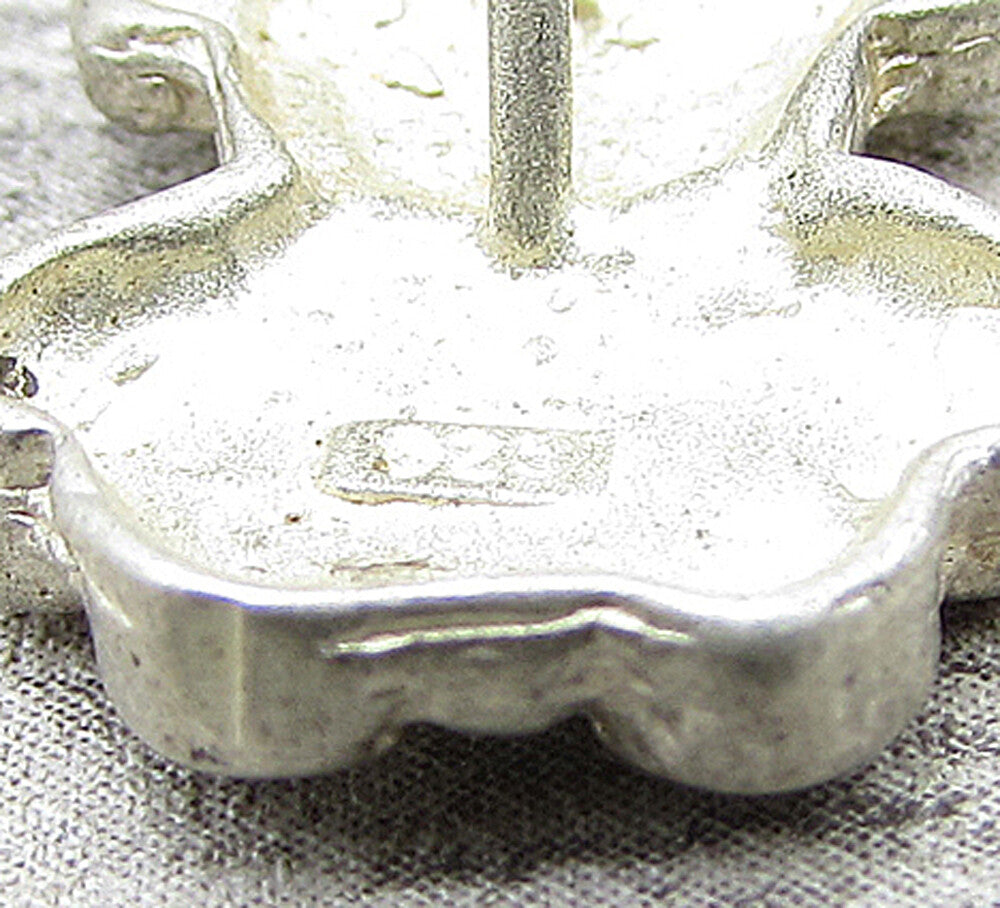 925 Sterling Silver  Vintage Etching Detail Teddy Bear Pendant  PT1343