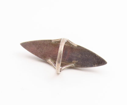 925 Sterling Silver Vintage Ring Marquise Shape Black Onyx Band  Sz 5.5  RG35454