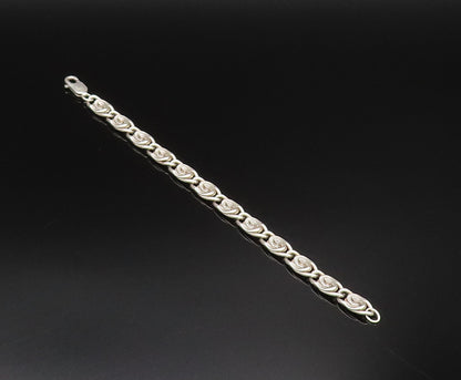 925 Sterling Silver Vintage S Swirl Symbol Interlocking Bracelet BT9582