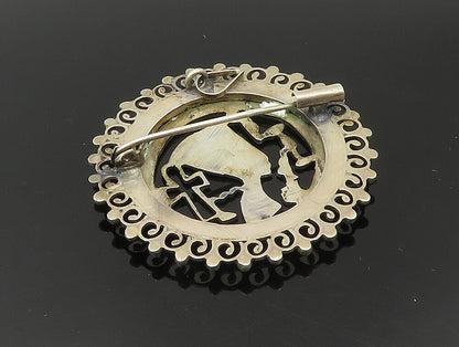MIDDLE EAST 925 Silver  Vintage Egyptian Queen Nefertiti Brooch Pin  BP9400