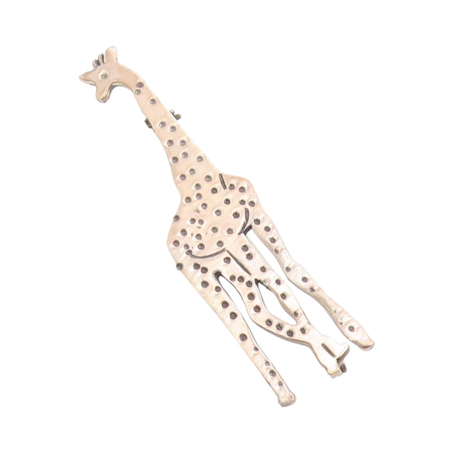 925 Sterling Silver Vintage Brooch MEXICO Etched Giraffe Cut Out Design  BP11912