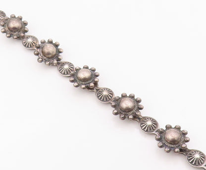 925 Sterling Silver Vintage Bracelet Classic Sunburst & Floral Chain  BT12137