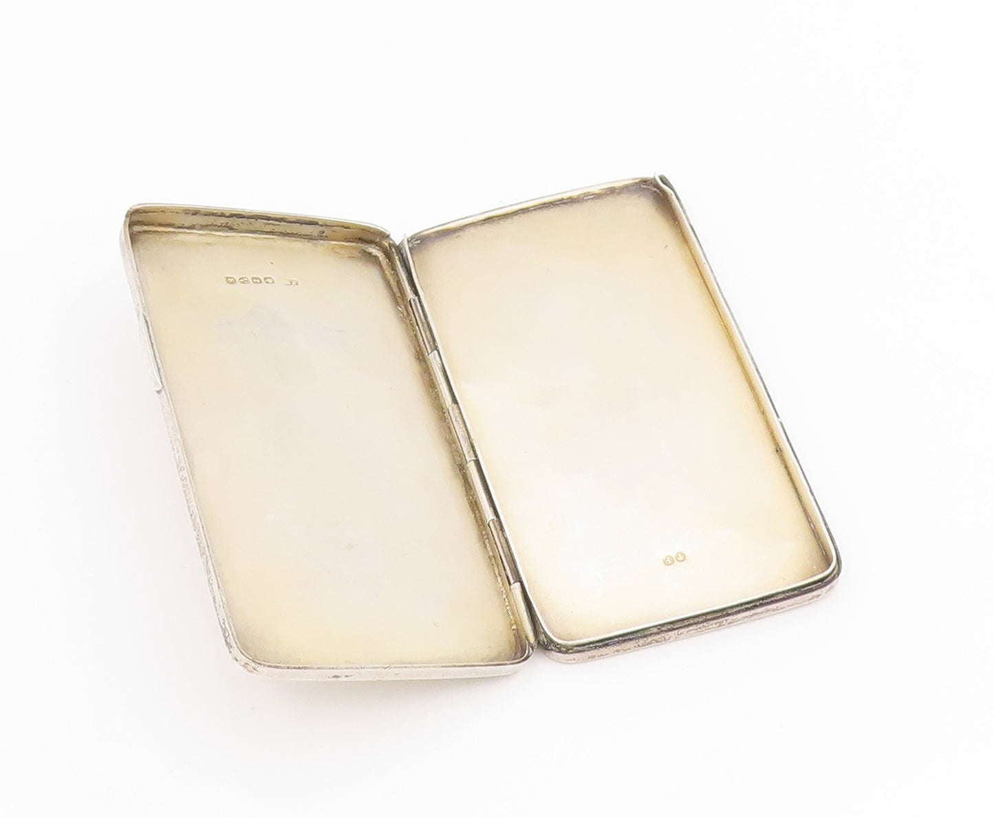 925 Sterling Silver Vintage Card Case ENGLAND Virtute et Armis OPENS  TR4170