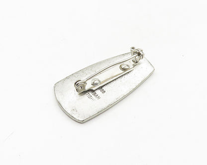 DESIGNER 925 Sterling Silver  Vintage Oxidized Pattern Brooch Pin  BP7150