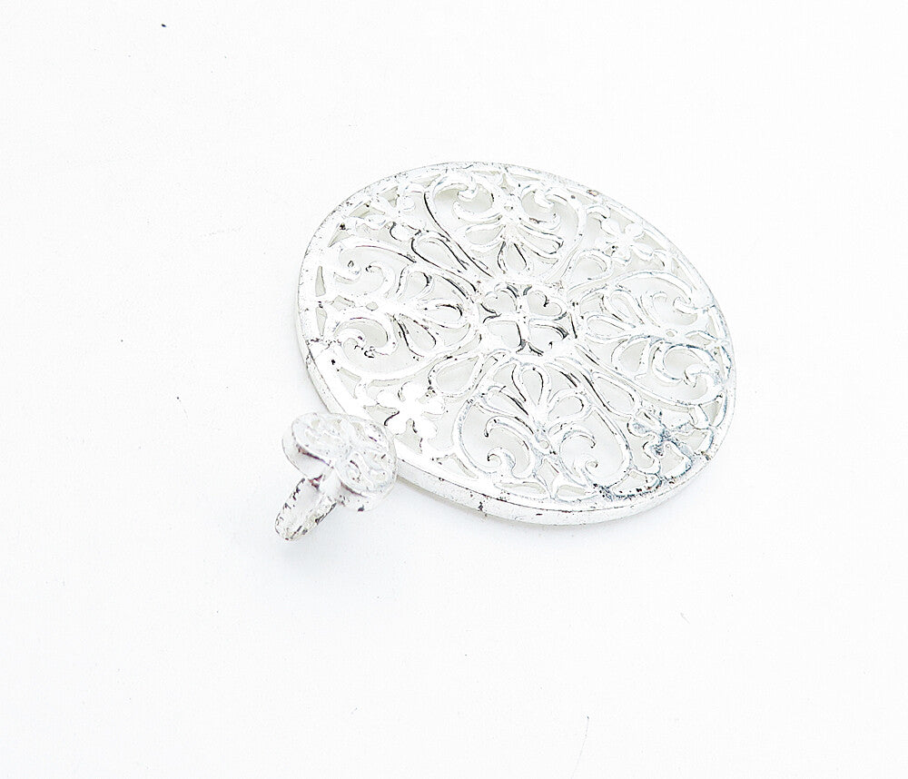 925 Sterling Silver  Shiny Polished Open Swirl Floral Design Pendant  PT4647