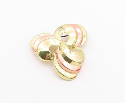MONET 925 Sterling Silver  Vintage Two Tone Shiny Brooch Pin  BP8816