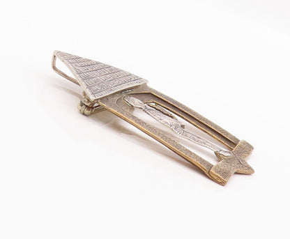 925 Sterling Silver Vintage Brooch Pin COURTNEY Carved Boy With Bird  BP10794
