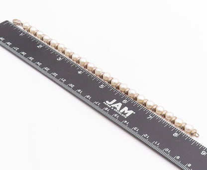925 Sterling Silver Vintage Bracelet Disk & Pearl Band  BT11348