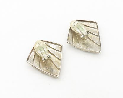 CHARLES KRYPELL 925 Silver  Vintage Modernist Non Pierce Earrings  EG9545