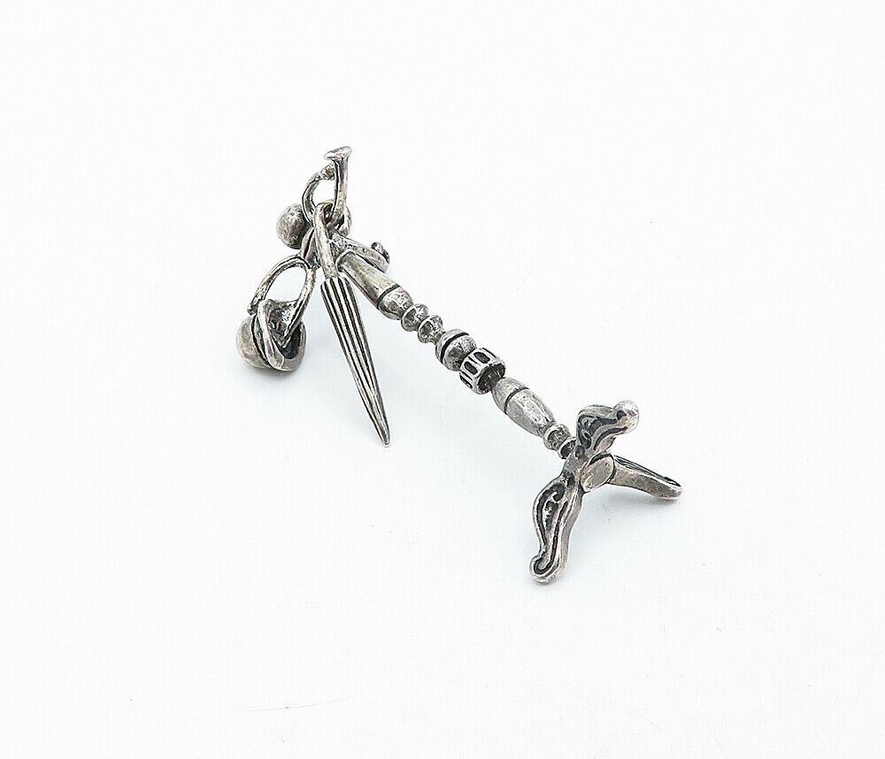 925 Sterling Silver  Vintage Antique Hat & Umbrella Coat Rack Ornament  TR1104