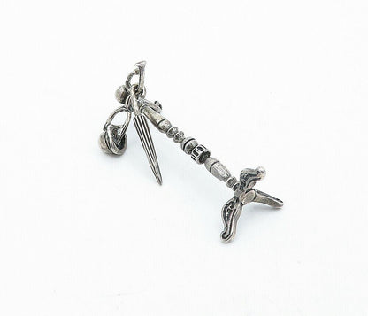 925 Sterling Silver  Vintage Antique Hat & Umbrella Coat Rack Ornament  TR1104