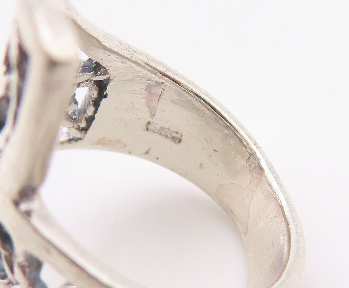 925 Sterling Silver Vintage Ring Classic Openwork Floral Vine Band Sz 6 RG36316