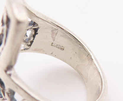 925 Sterling Silver Vintage Ring Classic Openwork Floral Vine Band Sz 6 RG36316