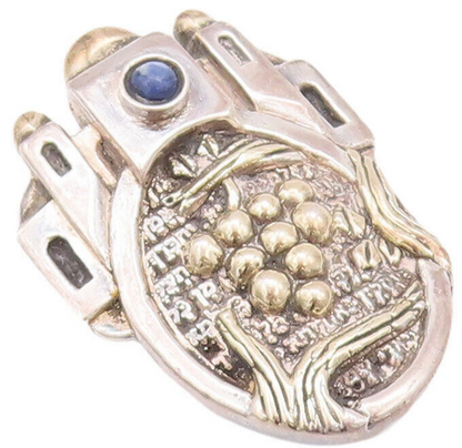 14k Gold 925 Sterling Silver Vintage Brooch Pin FRANK MEISLER Jerusalem  BP10802