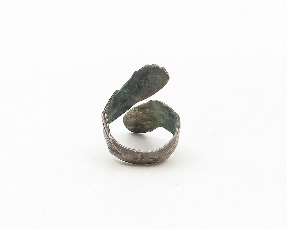 925 Sterling Silver  Vintage Antique Grape Bunch Bypass Band Ring Sz 7 RG17421