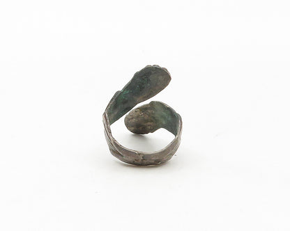 925 Sterling Silver  Vintage Antique Grape Bunch Bypass Band Ring Sz 7 RG17421