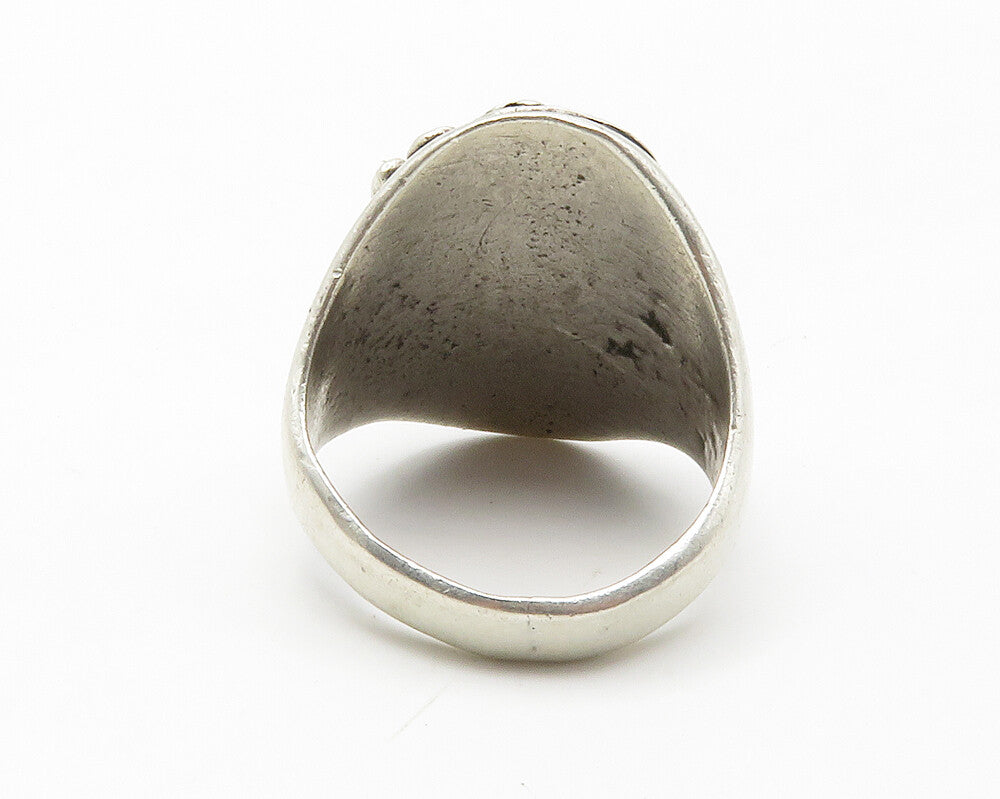 NAVAJO 925 Silver  Vintage Antique Chiseled Eagle Band Ring Sz 10.5  RG14281