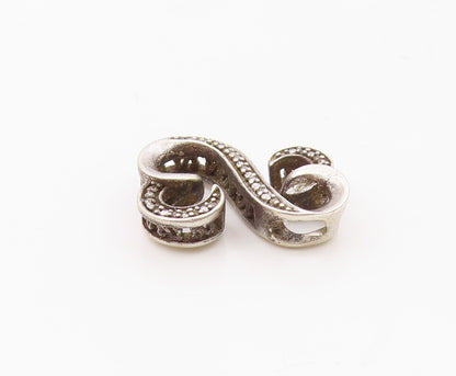 925 Sterling Silver  Vintage Genuine Diamonds Infinity Heart Pendant  PT17761