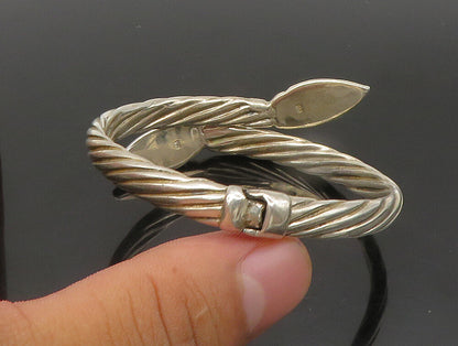 DESIGNER 925 Sterling Silver  Vintage Twist Bypass Bangle Bracelet  BT9324