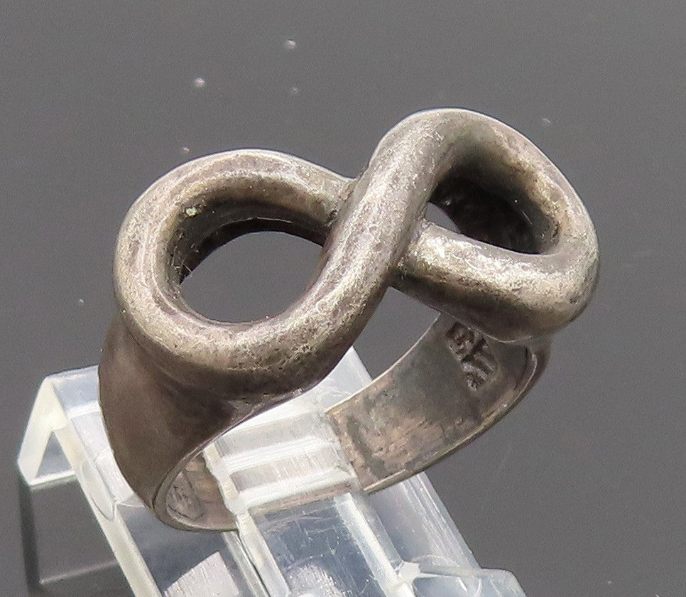 MARCHE NOIR 925 Sterling Silver Vintage Solid Infinity Ring  Sz 6.75  RG26793