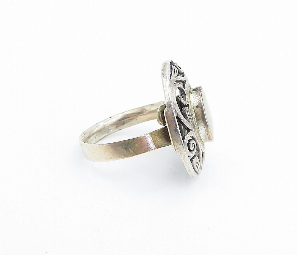925 Sterling Silver  Vintage Mother Of Pearl Swirl Cocktail Ring Sz 6  RG7978
