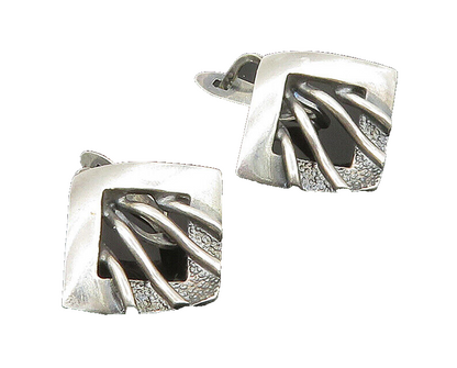 EUROPEAN 925 Sterling Silver  Vintage Shiny Textured Drop Earrings  EG11560