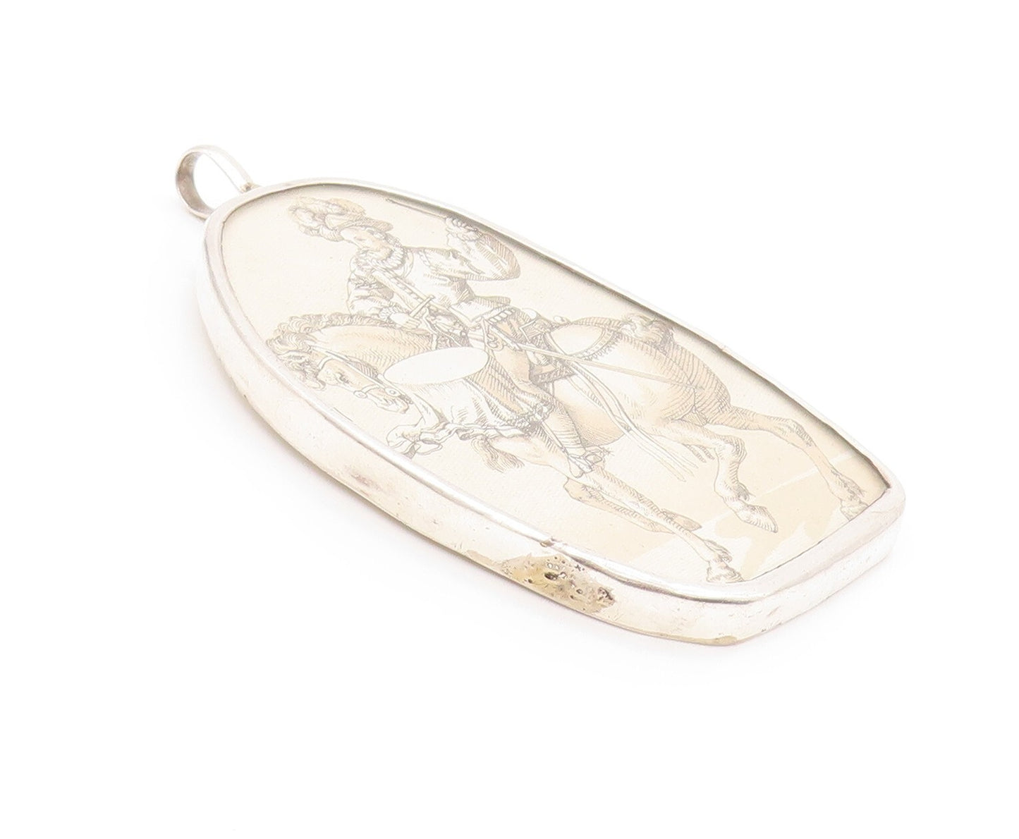 925 Sterling Silver Vintage Pendant Large Enameled Royal Soldier  PT23983