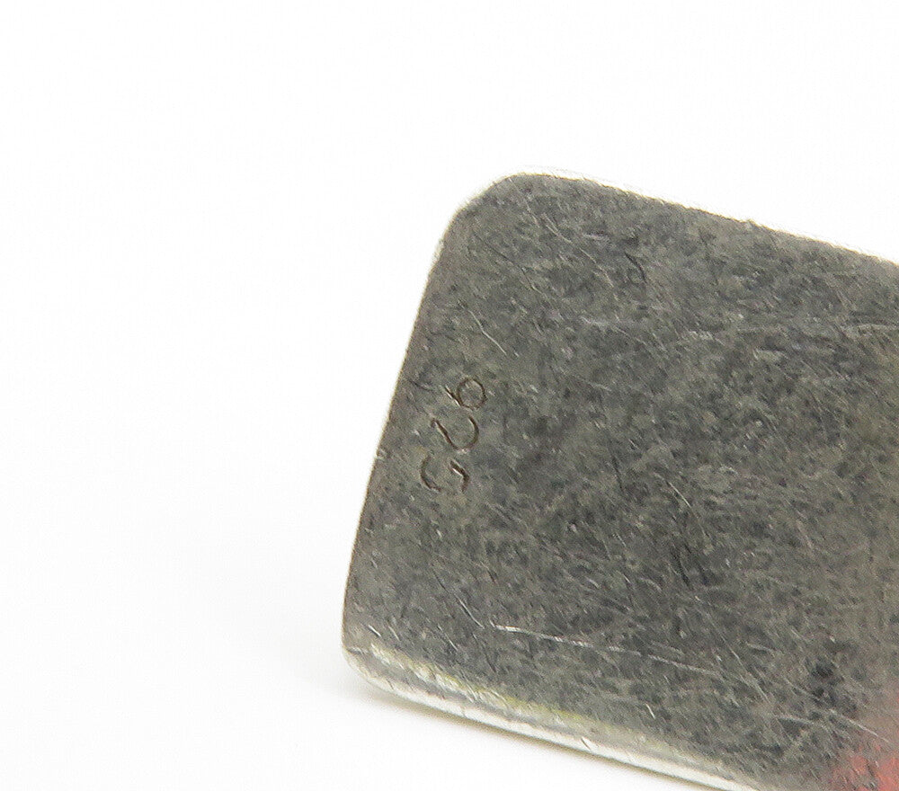 925 Sterling Silver  Vintage Shiny Dichroic Glass Bar Slide Pendant  PT12509