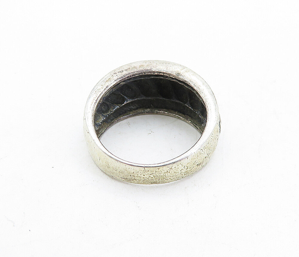 925 Sterling Silver  Vintage Fluted Design Tapered Band Ring Sz 7  RG5574