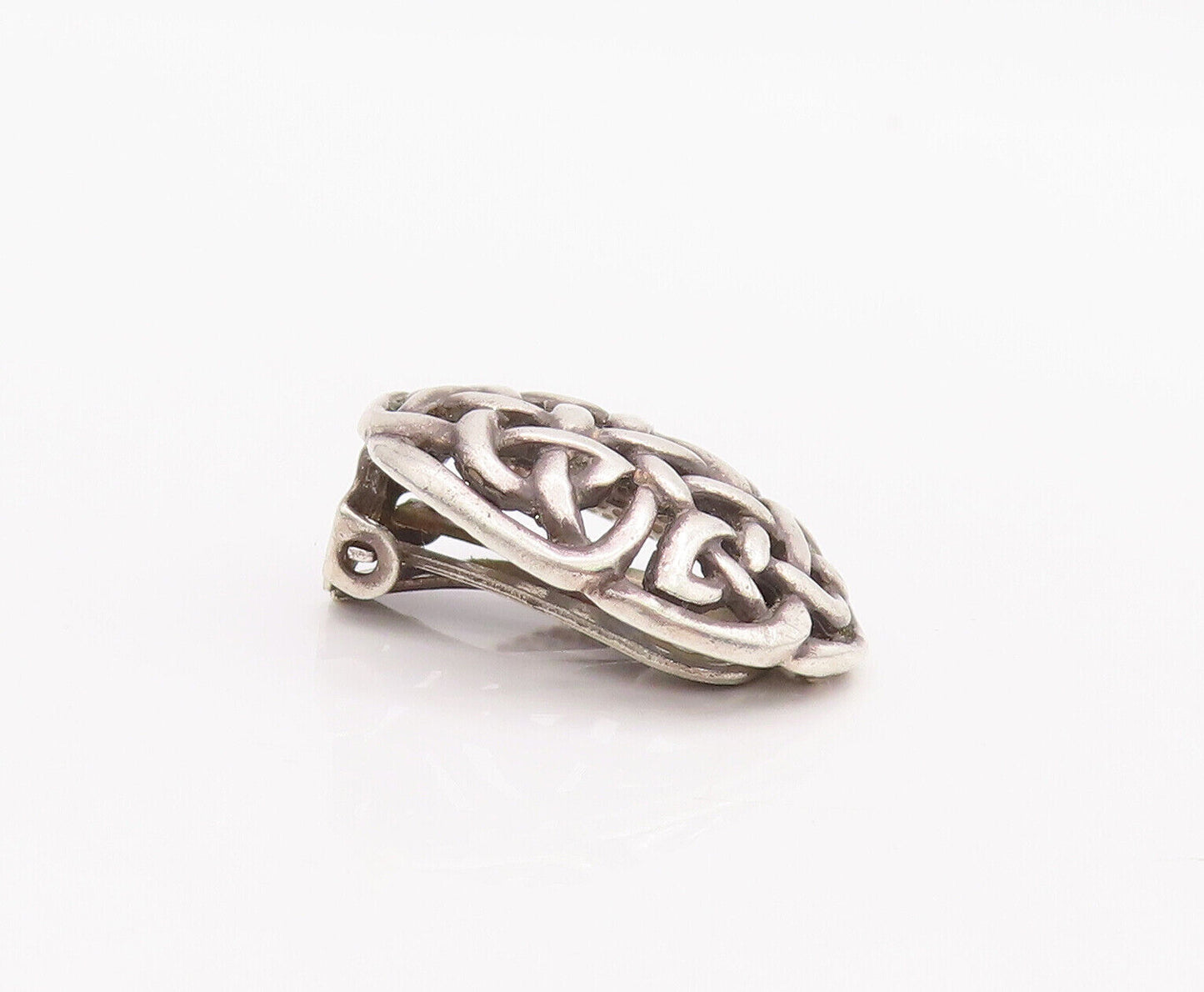 925 Sterling Silver Vintage Earrings Round Cutout Celtic Knot Design  EG13090