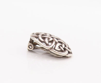 925 Sterling Silver Vintage Earrings Round Cutout Celtic Knot Design  EG13090