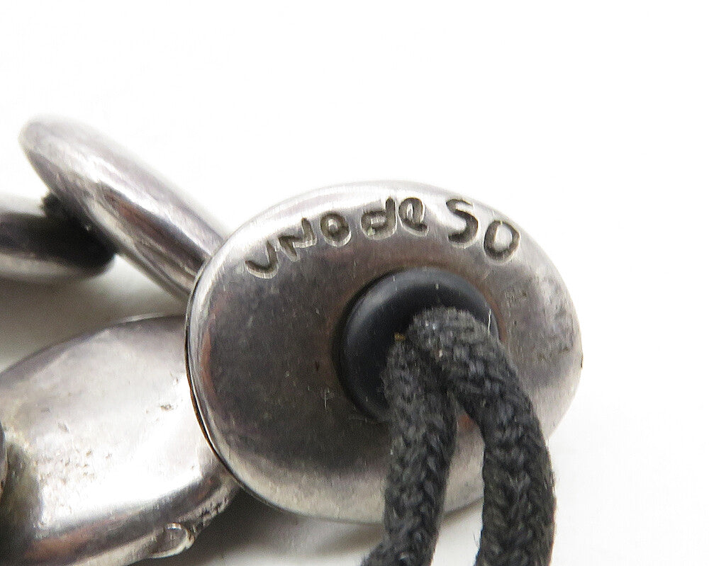UNODE50 925 Sterling Silver  Vintage Dark Tone Oval Chain Bracelet  BT4192