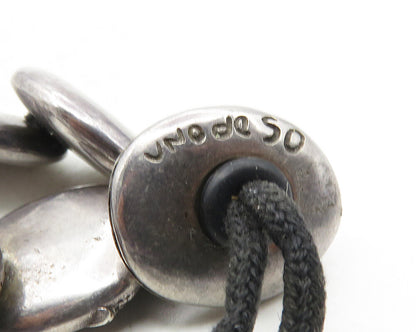 UNODE50 925 Sterling Silver  Vintage Dark Tone Oval Chain Bracelet  BT4192