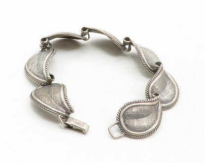 DANECRAFT 925 Sterling Silver  Vintage Floral Leaf Chain Bracelet  BT4825