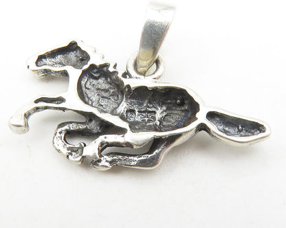 925 Sterling Silver  Vintage Galloping Horse Animal Motif Pendant  PT8793