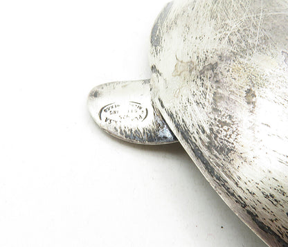 MEXICO 925 Sterling Silver  Vintage Dark Tone Pear Shaped Ash Tray  TR1565