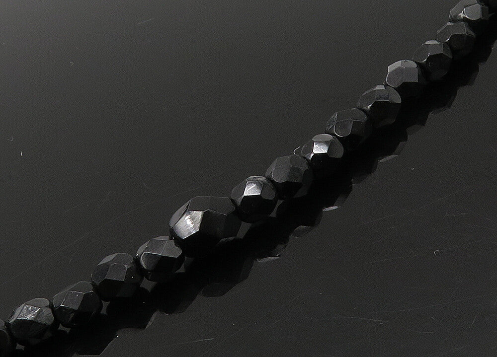 925 Sterling Silver  Vintage Black Spinel Beaded Floral Chain Necklace  NE3711