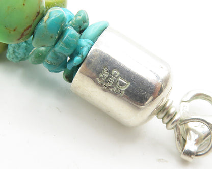 DTR JAY KING 925 Silver  Vintage Heavy Turquoise Beaded Chain Necklace  NE2928