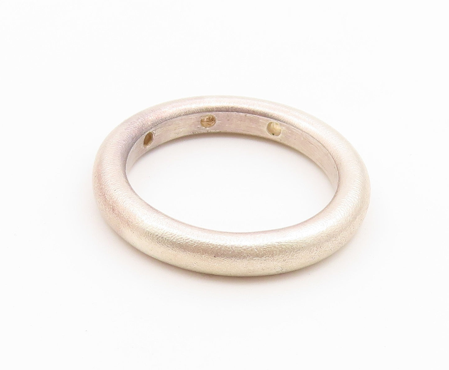 925 Sterling Silver Vintage Ring Minimalist Flush Set CZ Band  Sz 9  RG36868