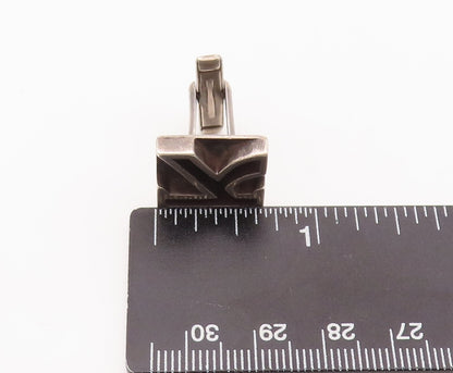 925 Sterling Silver Vintage Cufflinks MAXICO Cutout Bulged Bordered 'K'  TR3724