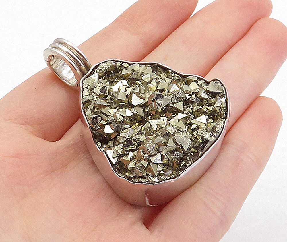 DINA MACKNEY 925 Sterling Silver  Vintage Gemstone Ribbed Bail Pendant  PT4490